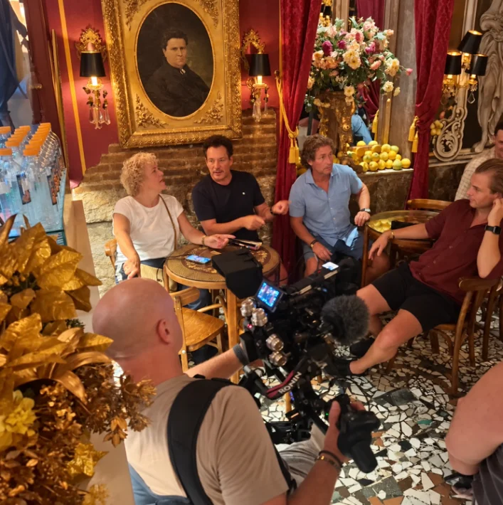 Visita de la televisión de Holanda